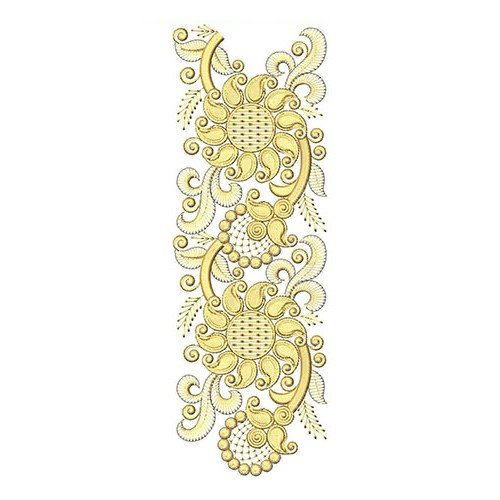 Paisley Flower Lace Border In Embroidery Design 24372