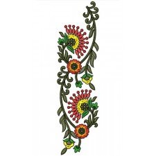 Red Flower Vine Lace Embroidery Design 24470