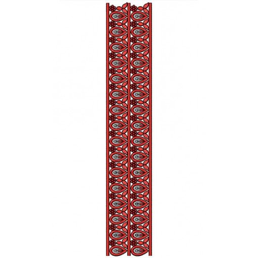 Triplet Leaf Bunch And Little Circles Lace Design 24490