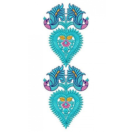 Blooming Peacock Lace Embroidery Design 24552