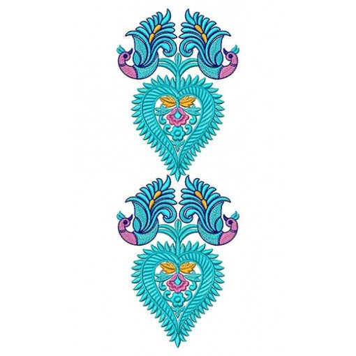 Blooming Peacock Lace Embroidery Design 24552