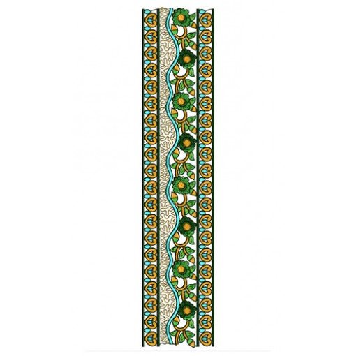 Green Trailing Plant Lace Embroidery Design 24556