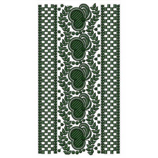 Green Vine With Brick Mosaic Lace Embroidery Design 24557
