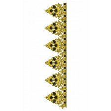Elegant Golden Color Lace Embroidery Design 24559