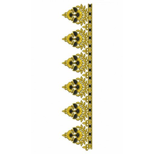 Elegant Golden Color Lace Embroidery Design 24559