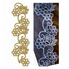 Modestly Ornated Lace Embroidery Design DST 25620