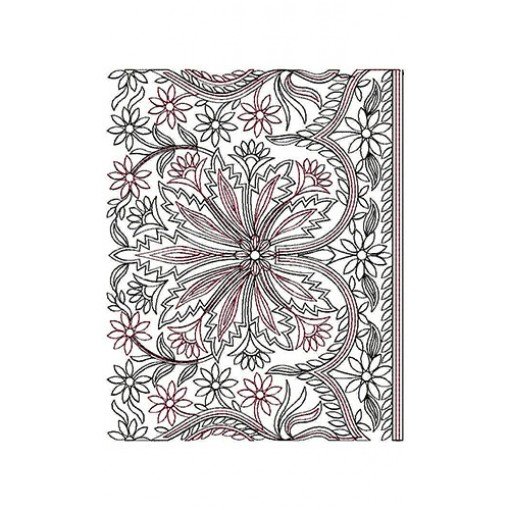 2 Color Aari Work Chain Stitch Lace Embroidery Design 24587
