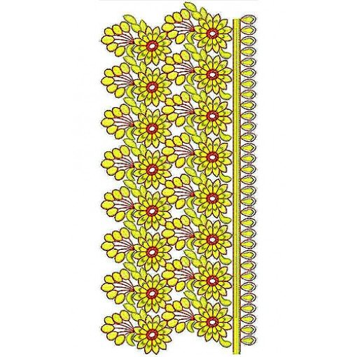 Schiffli Style Floral Lace Embroidery Design