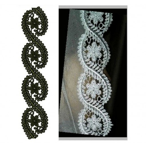 Exquisite Ivory Lace Embroidery Design DST 25617