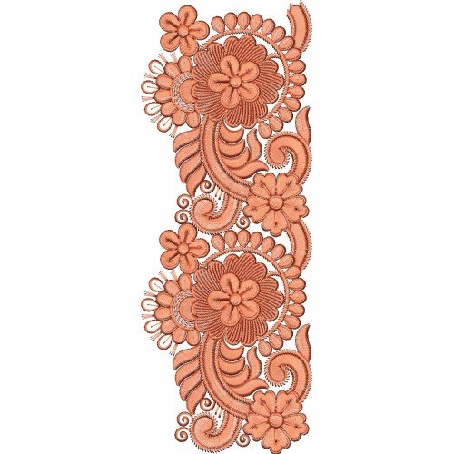 Small Butta Scarf Lace Embroidery Design 25780