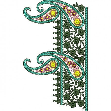 New Paisley Border Embroidery Design 25784