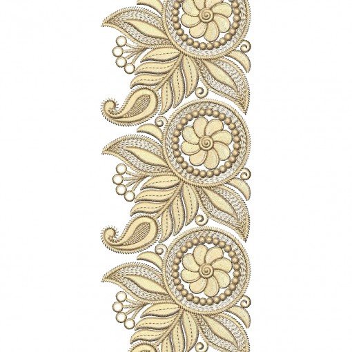 Bedsheet Border Embroidery Design 25785