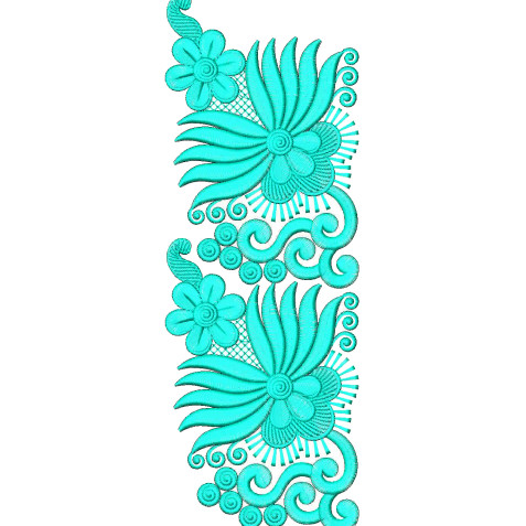 Lotus Design Lace In Machine Embroidery 25810