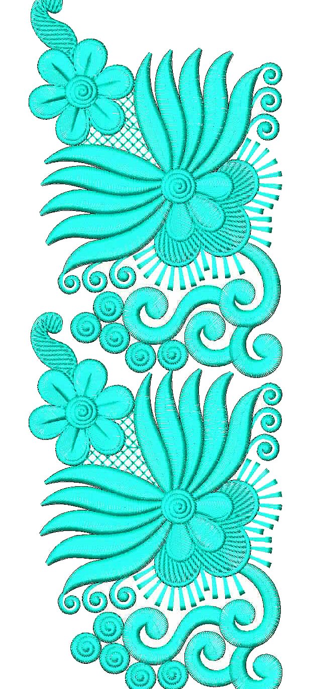 Lotus Design Lace In Machine Embroidery
