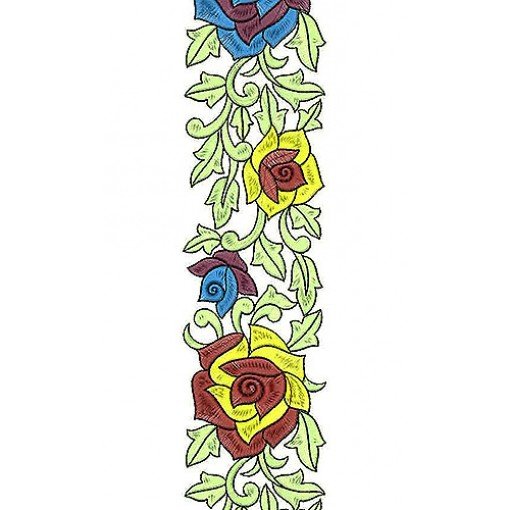 Flat Embroidery Border Design 3052