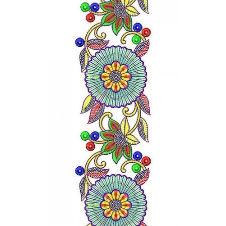 Bright Color Border Embroidery 3055