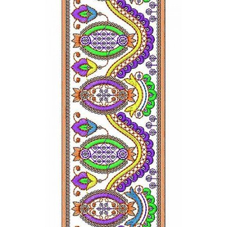 African Clothing Border Embroidery Design 3056