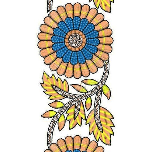 Sun-Flower Lace Border Brocade Embroidery Design