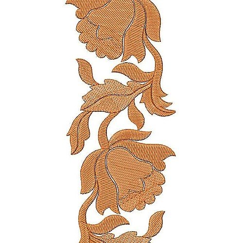 China Rose Border Lace Embroidery Design