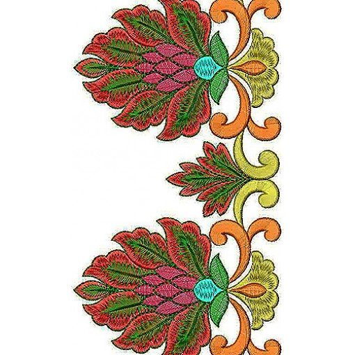 Open Back Dress Embroidery Border Lace Design