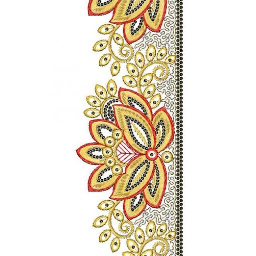 Pashtun Embroidery Sequins Lace Border Brocade