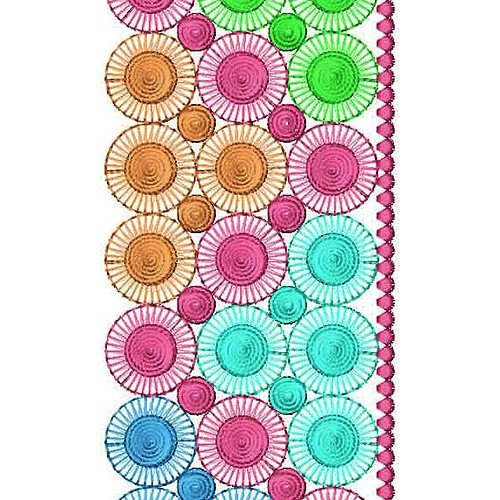 Vibrant Color Gheisha Border Lace Embroidery Design