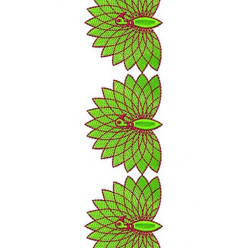 Peacock Hand Embroidery Lace Design
