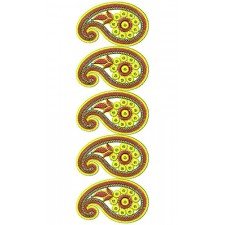Sequins Paisly Pattern Lace Embroidery Design