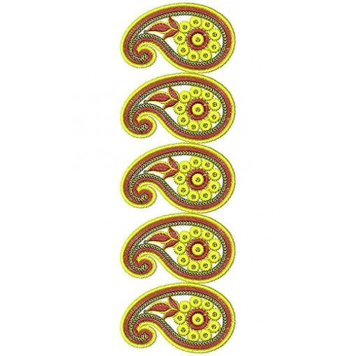 Sequins Paisly Pattern Lace Embroidery Design