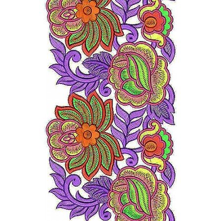 Hyderabad Fashion Border Velvet Fabric Embroidery Design