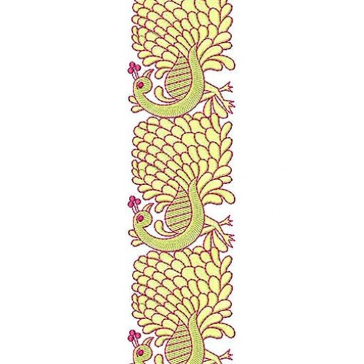 Peacock Lace Embroidery Design