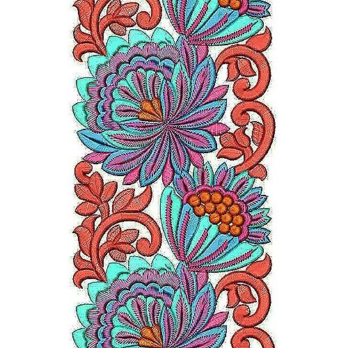 Floral Pattern Embroidery Lace Border Design