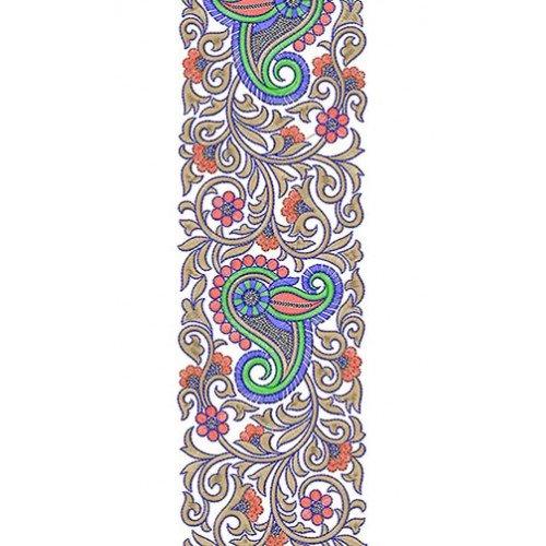 Chanderi Embroidery Lace Design 6441