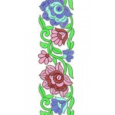 Pakaian Tradisional Border Flat Embroidery Design