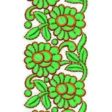 Bold Satin Mirror Stitch Lace Border Embroidery Design