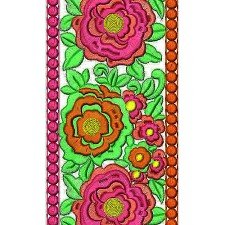 Indian Saree Wide Lace Border Brocade Embroidery Design