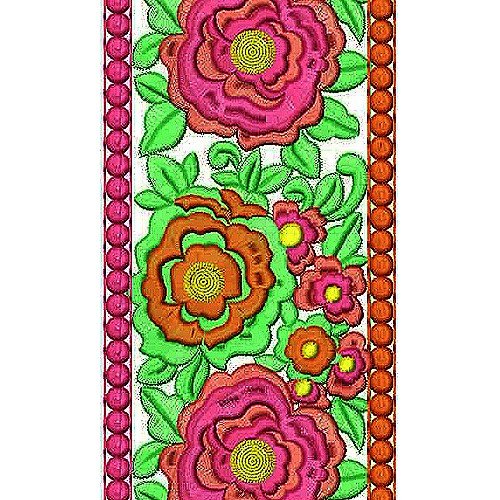Indian Saree Wide Lace Border Brocade Embroidery Design