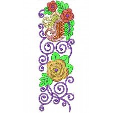 Copper Fabric Lace Border Brocade Embroidery Design