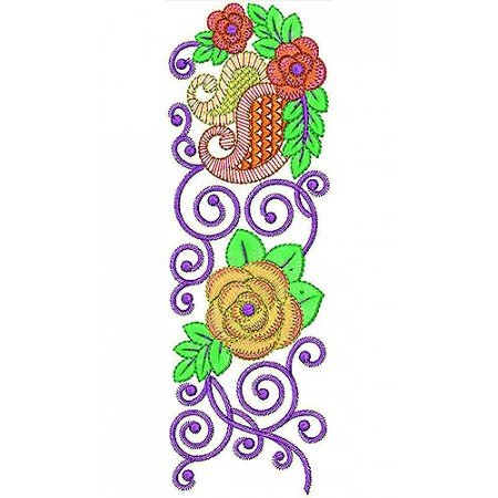 Copper Fabric Lace Border Brocade Embroidery Design