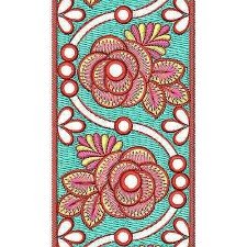 Rhinestone Embroidery Design Lace Border Brocad