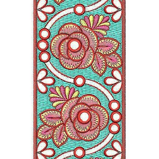 Rhinestone Embroidery Design Lace Border Brocad