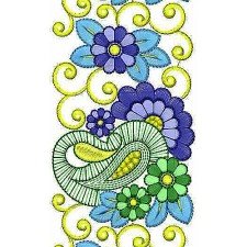 Beautiful Paisley Embroidery Border Lace Design