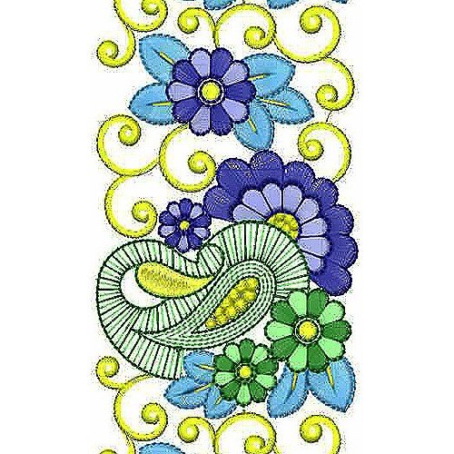 Beautiful Paisley Embroidery Border Lace Design