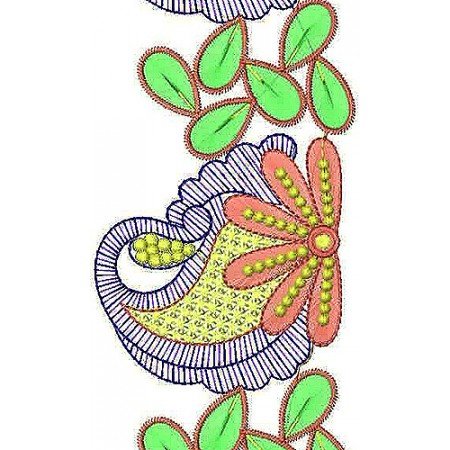 Zardozi Style Lace Border Brocade Embroidery Design