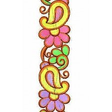 Ladies Footwear Border Brocade Lace Embroidery Design