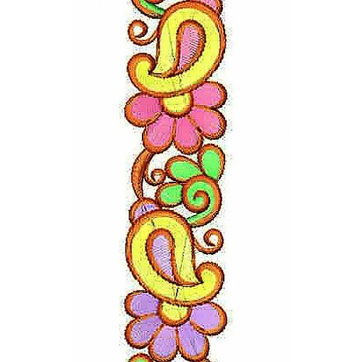 Ladies Footwear Border Brocade Lace Embroidery Design