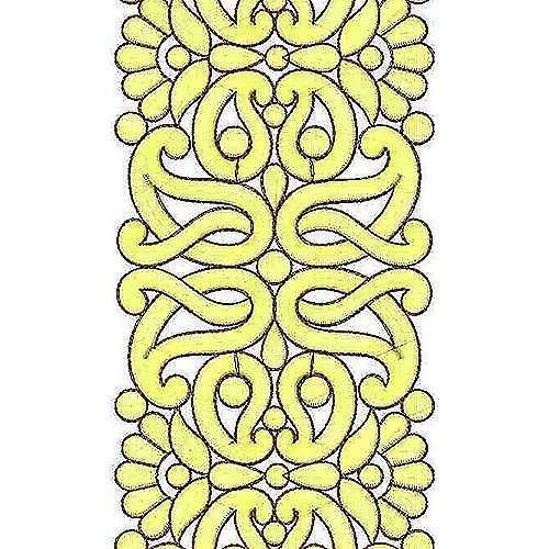 Saree Catalog 2014 Flat Cording Border Embroidery Design