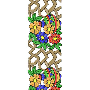 8289 Flower Pot Lace Embroidery Design