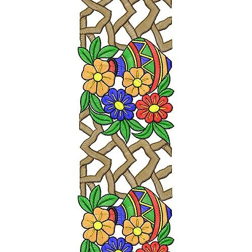 8289 Flower Pot Lace Embroidery Design