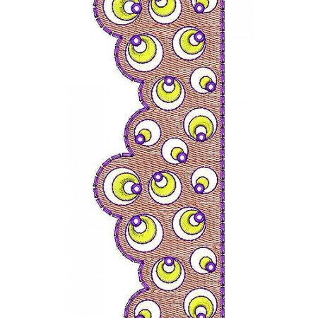 Bubbles Style Rhinestone Embroidery Border Lace Design